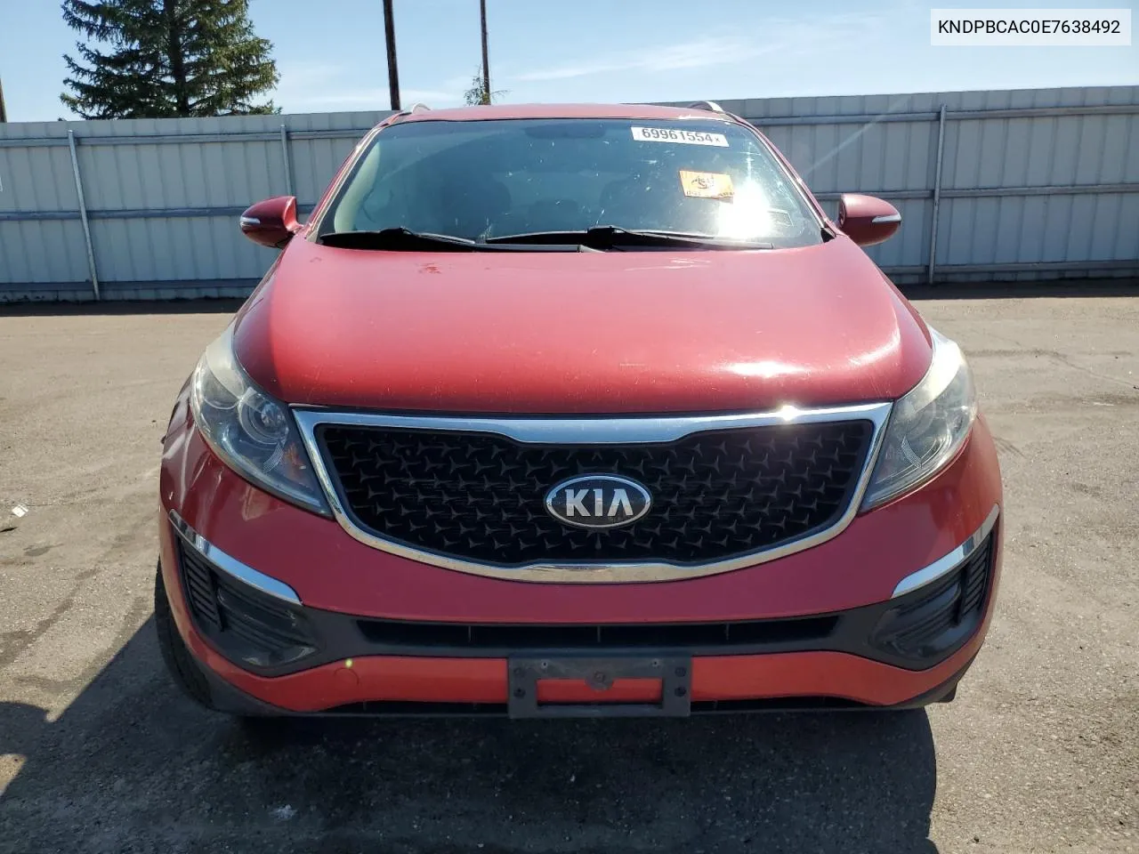 2014 Kia Sportage Lx VIN: KNDPBCAC0E7638492 Lot: 69961554