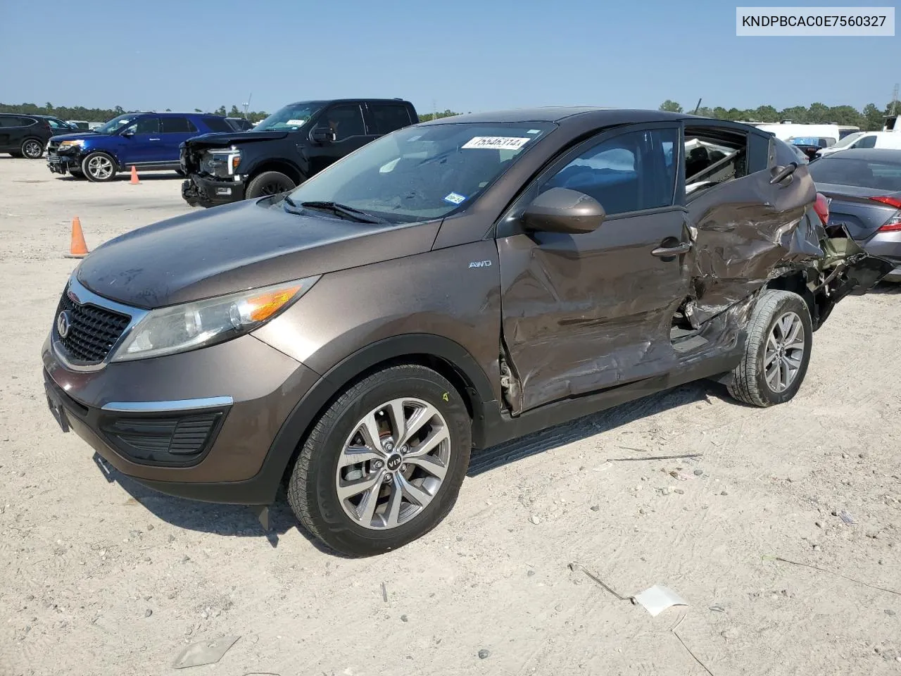 2014 Kia Sportage Lx VIN: KNDPBCAC0E7560327 Lot: 75546314