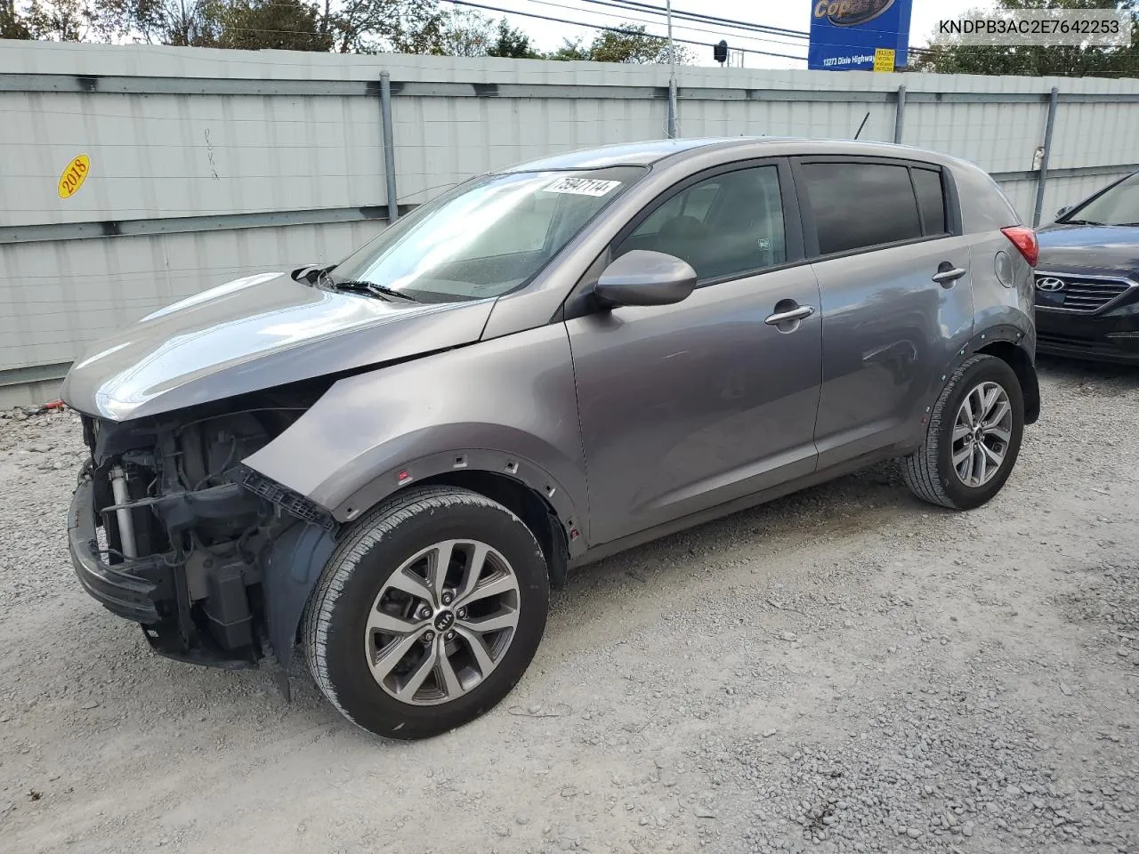 2014 Kia Sportage Base VIN: KNDPB3AC2E7642253 Lot: 75947114