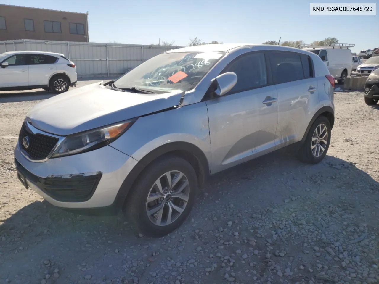 2014 Kia Sportage Base VIN: KNDPB3AC0E7648729 Lot: 76339224