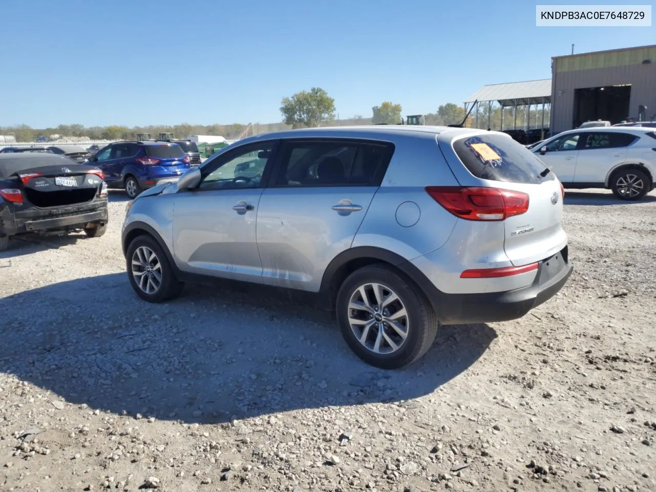 2014 Kia Sportage Base VIN: KNDPB3AC0E7648729 Lot: 76339224