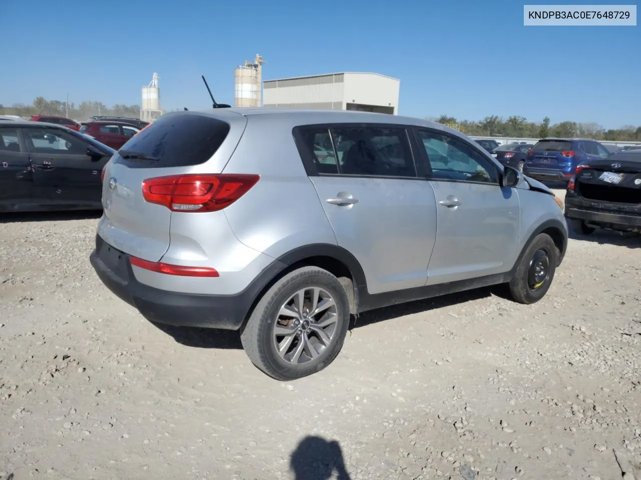 2014 Kia Sportage Base VIN: KNDPB3AC0E7648729 Lot: 76339224