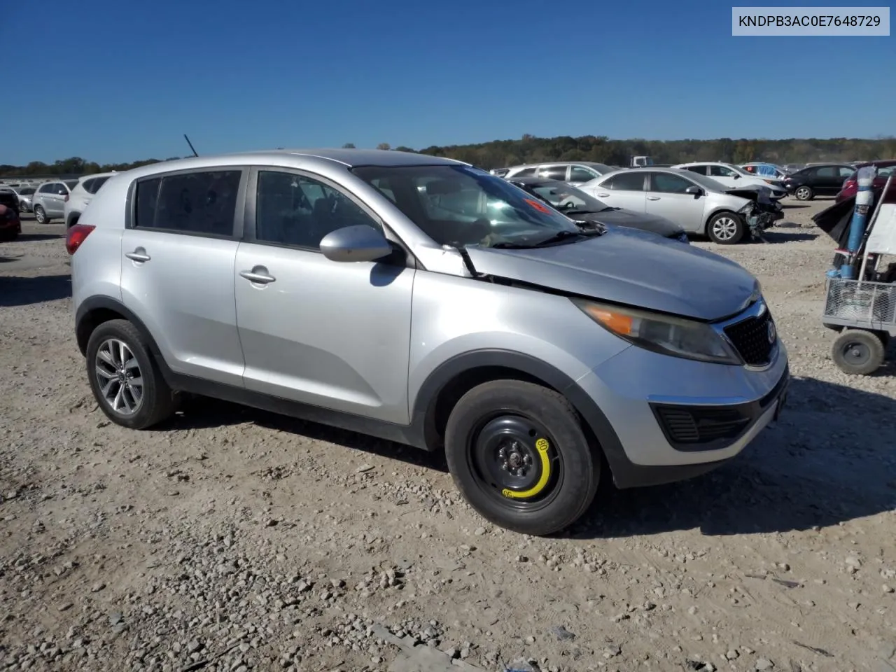 2014 Kia Sportage Base VIN: KNDPB3AC0E7648729 Lot: 76339224