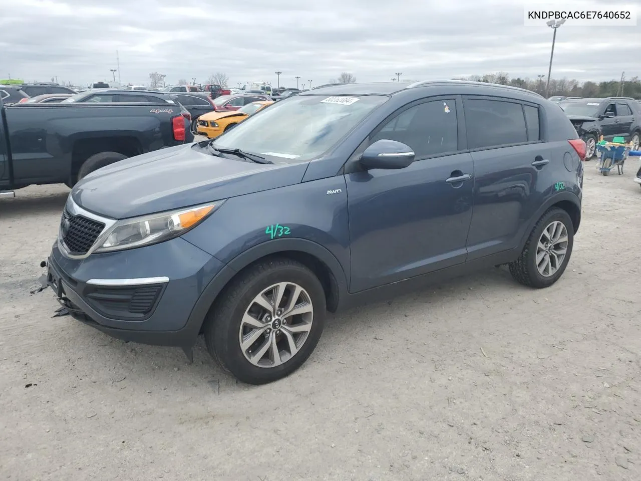 2014 Kia Sportage Lx VIN: KNDPBCAC6E7640652 Lot: 80262084