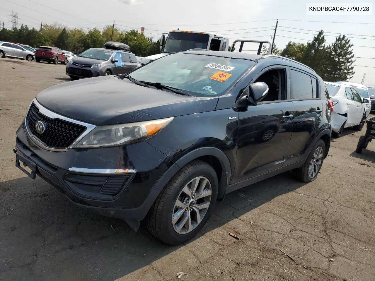 2015 Kia Sportage Lx VIN: KNDPBCAC4F7790728 Lot: 70596394