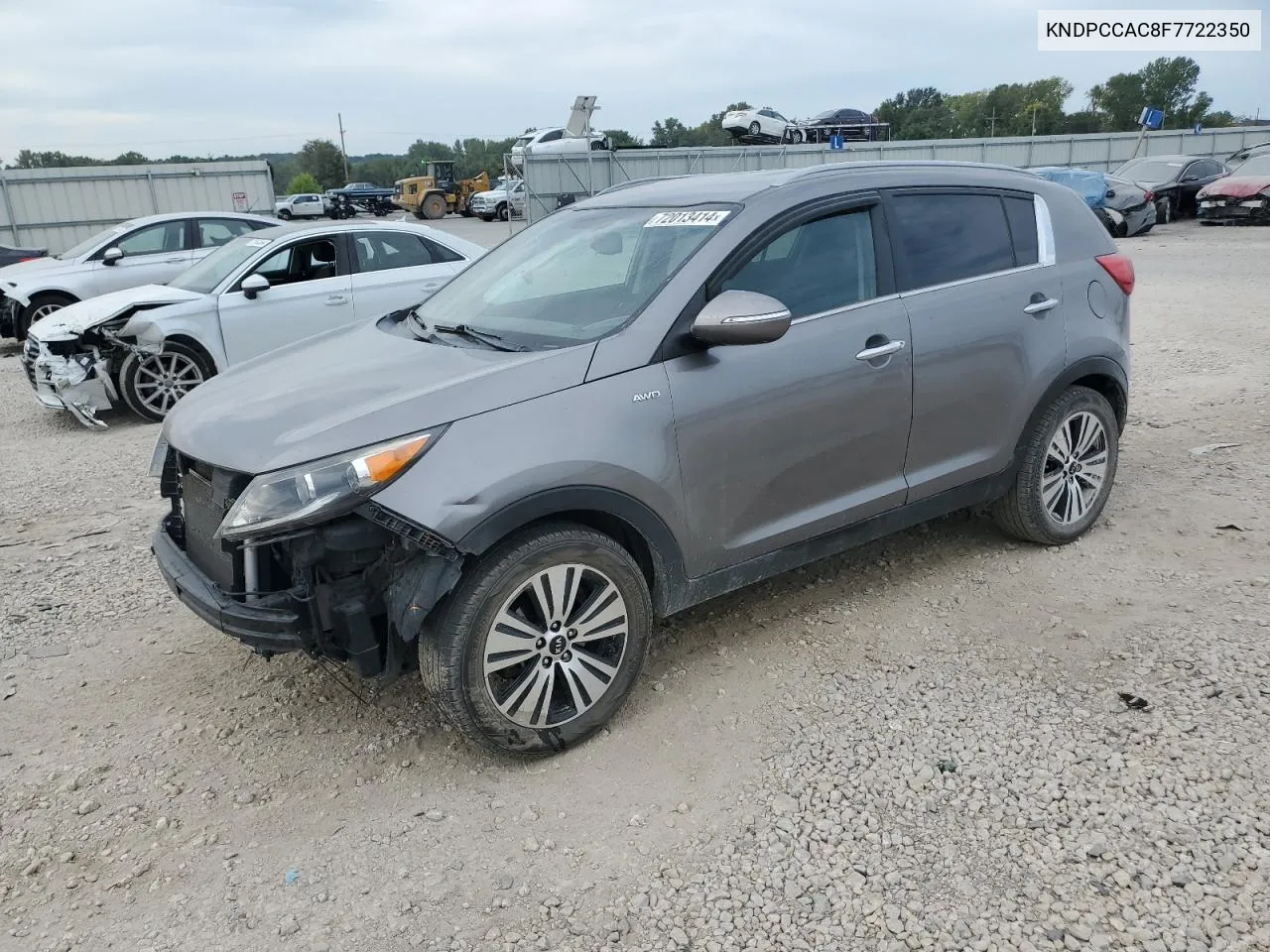 2015 Kia Sportage Ex VIN: KNDPCCAC8F7722350 Lot: 72013414