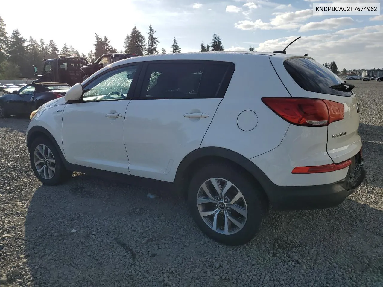 2015 Kia Sportage Lx VIN: KNDPBCAC2F7674962 Lot: 74307094