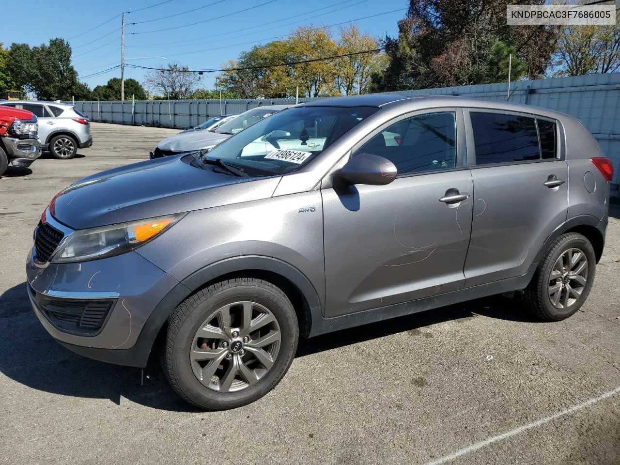 2015 Kia Sportage Lx VIN: KNDPBCAC3F7686005 Lot: 74986124