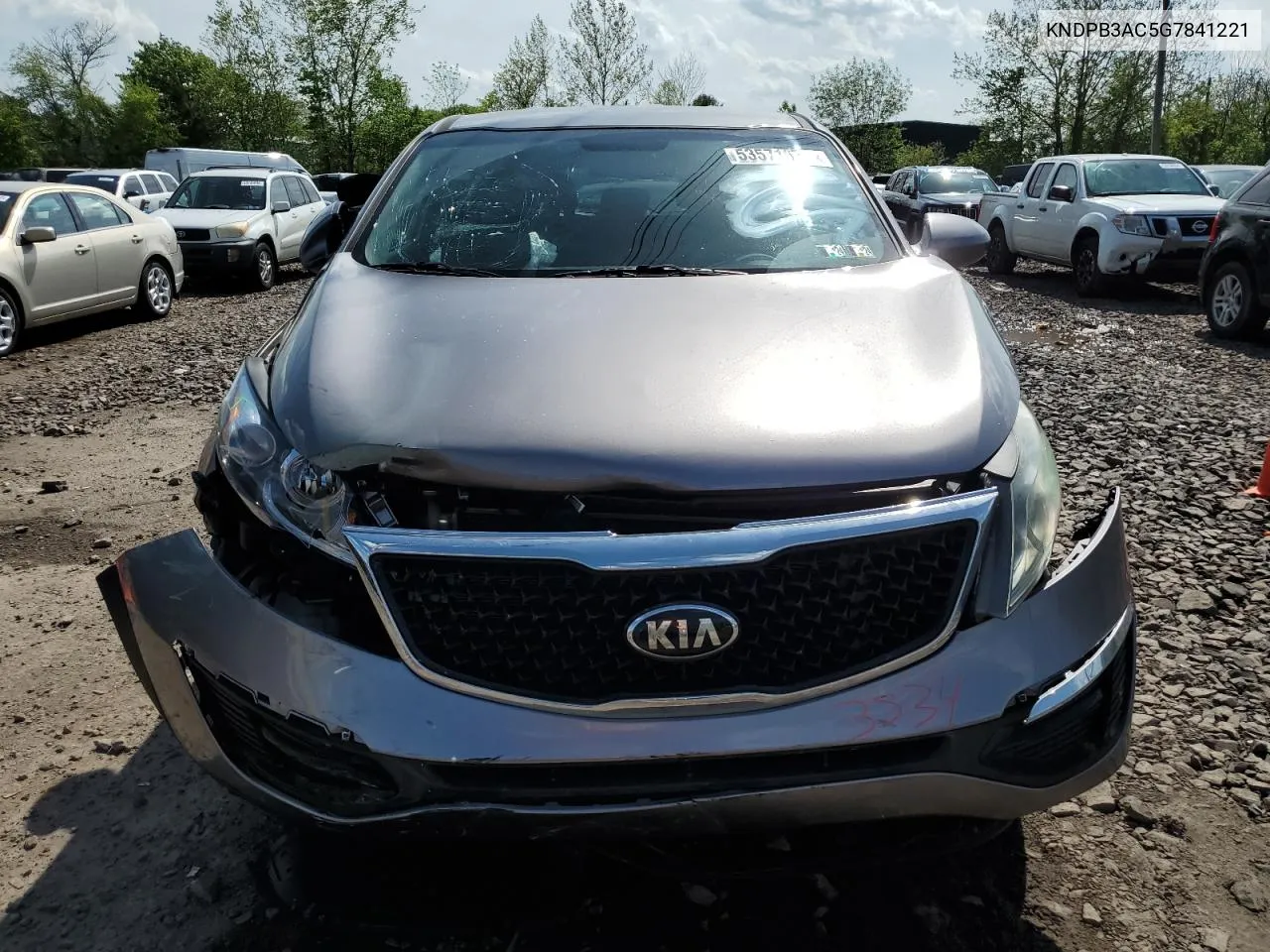 2016 Kia Sportage Lx VIN: KNDPB3AC5G7841221 Lot: 53571674