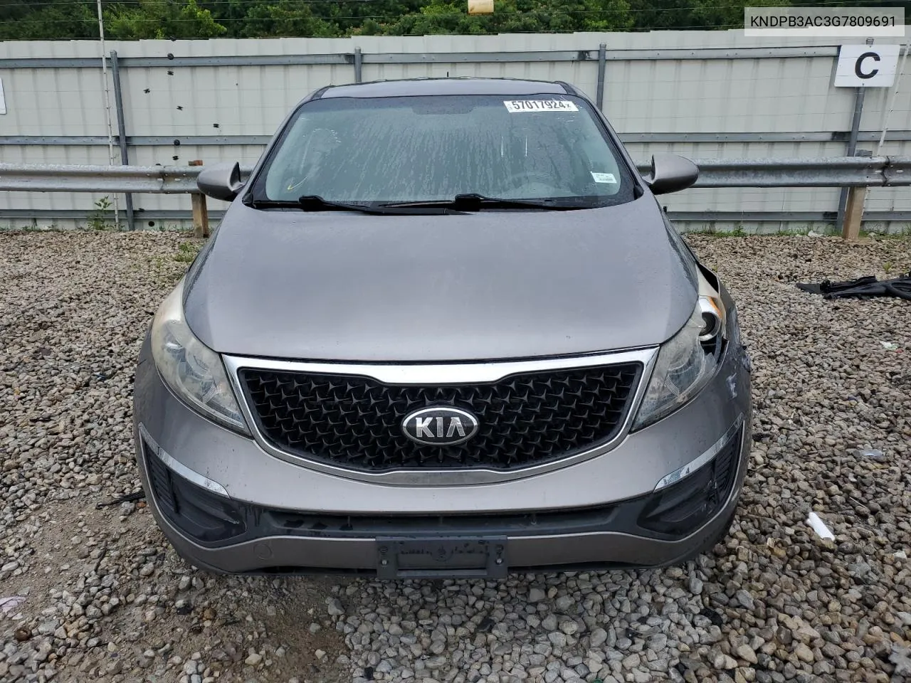 2016 Kia Sportage Lx VIN: KNDPB3AC3G7809691 Lot: 57017924