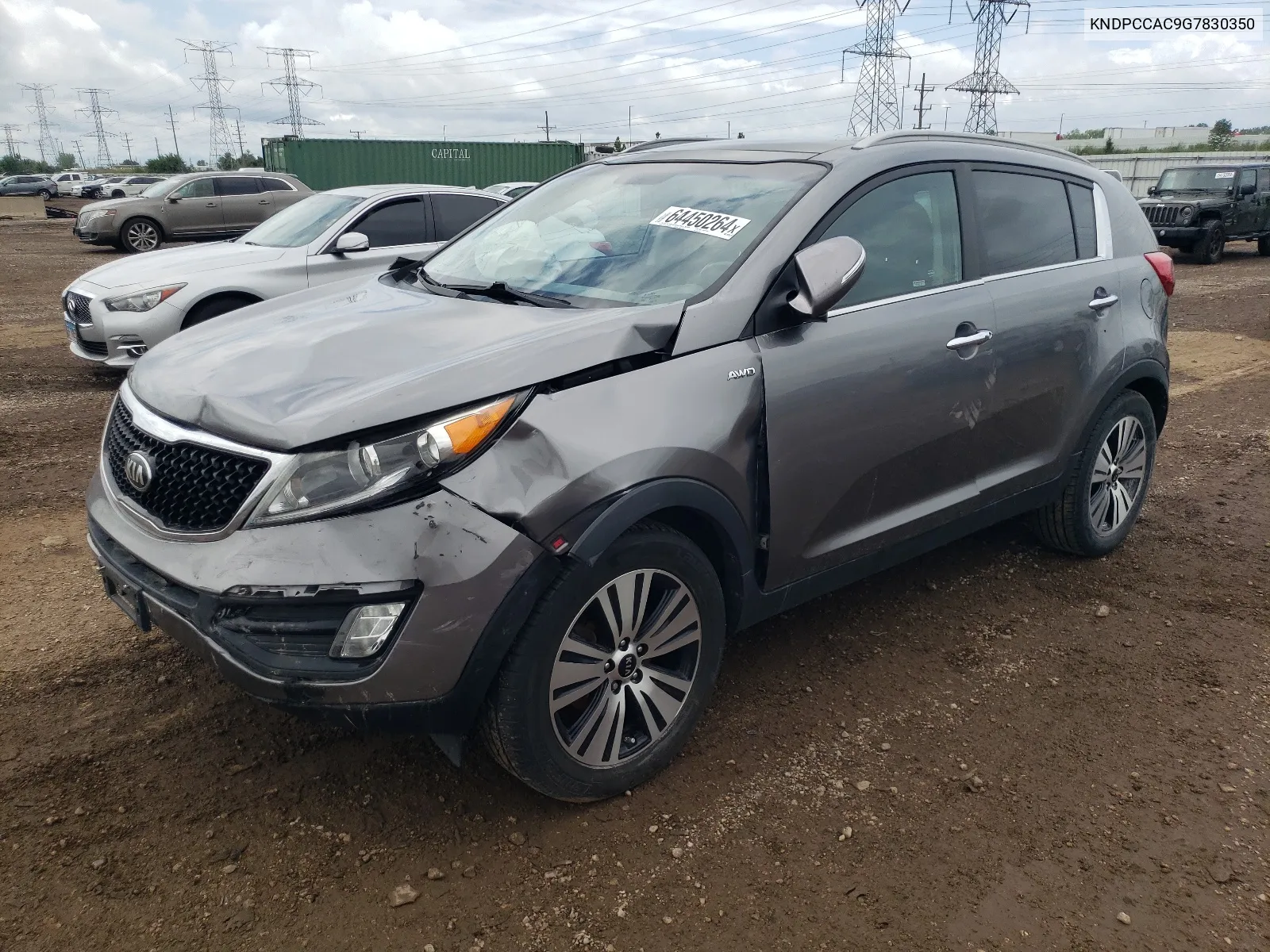 2016 Kia Sportage Ex VIN: KNDPCCAC9G7830350 Lot: 64450264