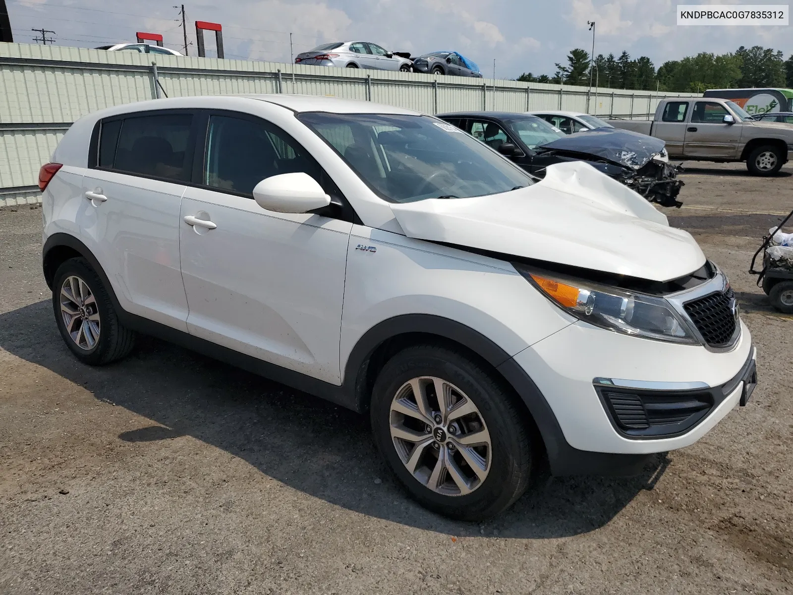 2016 Kia Sportage Lx VIN: KNDPBCAC0G7835312 Lot: 66281544