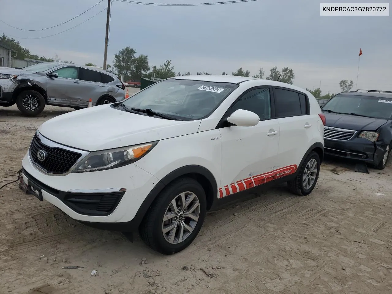 2016 Kia Sportage Lx VIN: KNDPBCAC3G7820772 Lot: 66759994