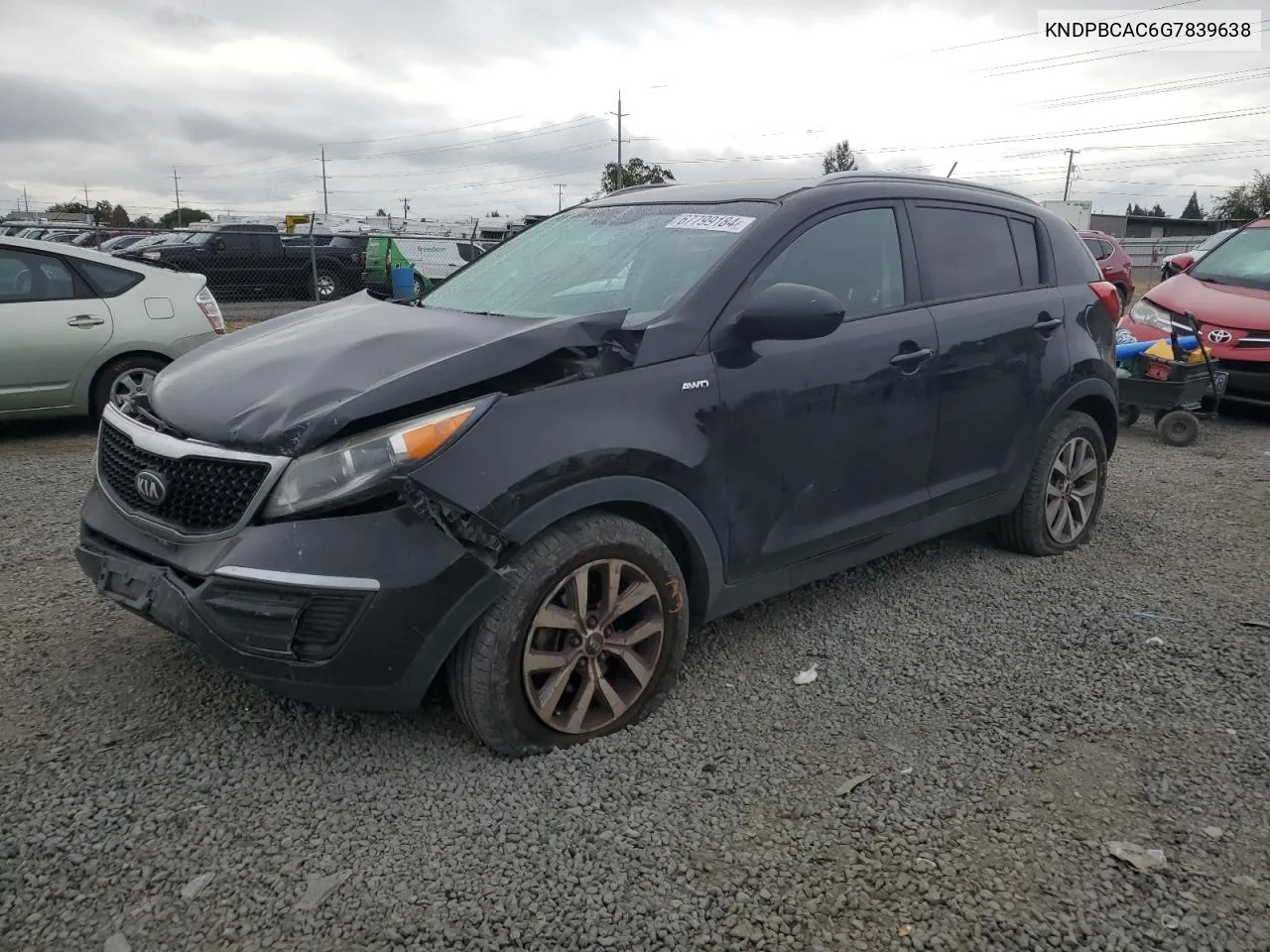 2016 Kia Sportage Lx VIN: KNDPBCAC6G7839638 Lot: 67799184