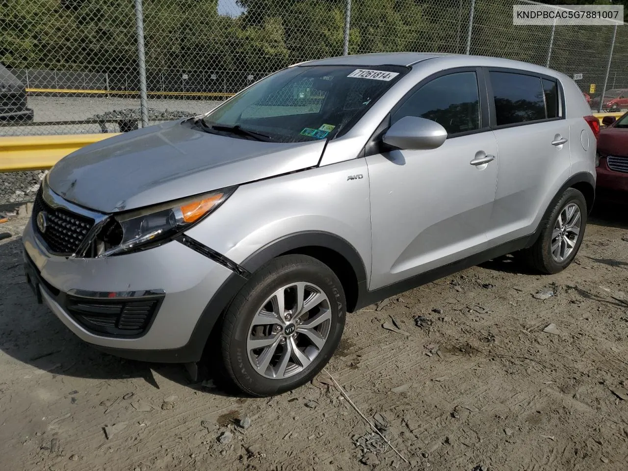 2016 Kia Sportage Lx VIN: KNDPBCAC5G7881007 Lot: 71261814