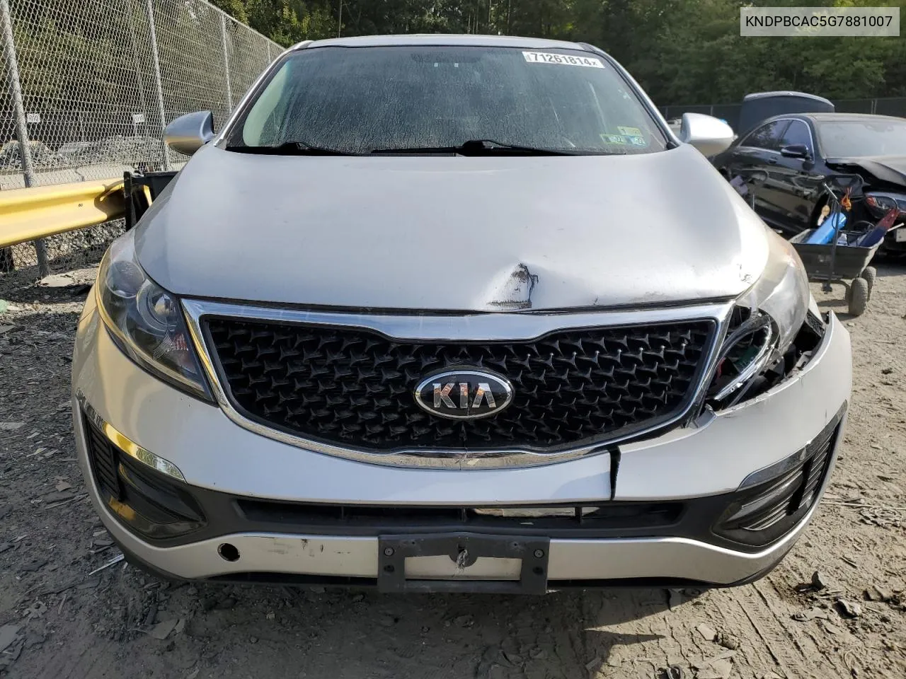 2016 Kia Sportage Lx VIN: KNDPBCAC5G7881007 Lot: 71261814