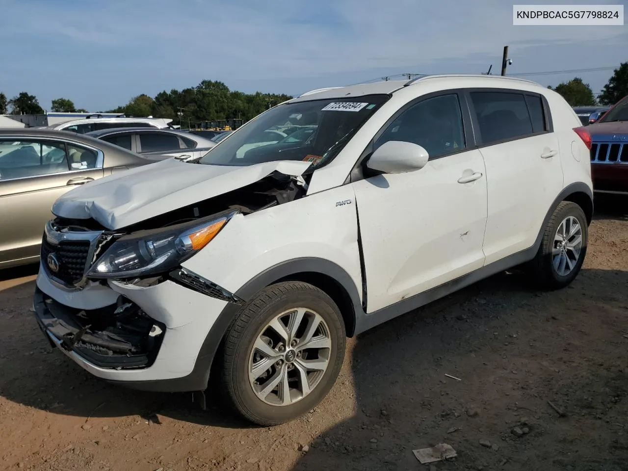 2016 Kia Sportage Lx VIN: KNDPBCAC5G7798824 Lot: 72334694