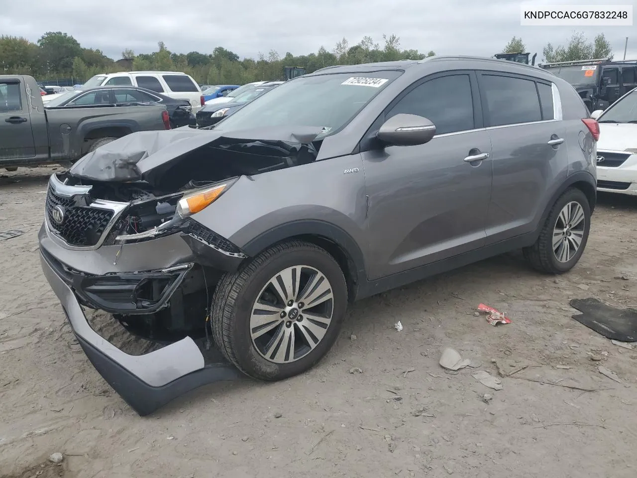 2016 Kia Sportage Ex VIN: KNDPCCAC6G7832248 Lot: 72925234