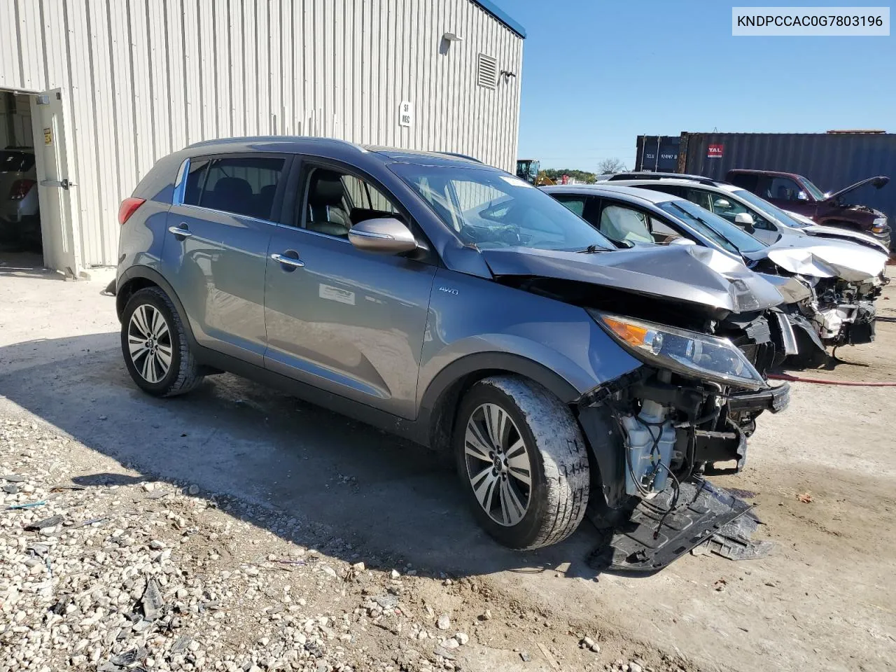 2016 Kia Sportage Ex VIN: KNDPCCAC0G7803196 Lot: 73057864