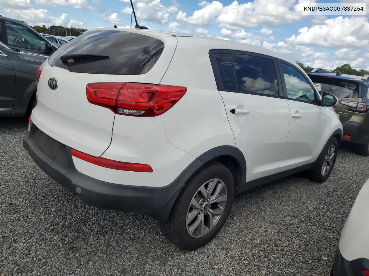 2016 Kia Sportage Lx VIN: KNDPB3AC0G7837254 Lot: 74479534