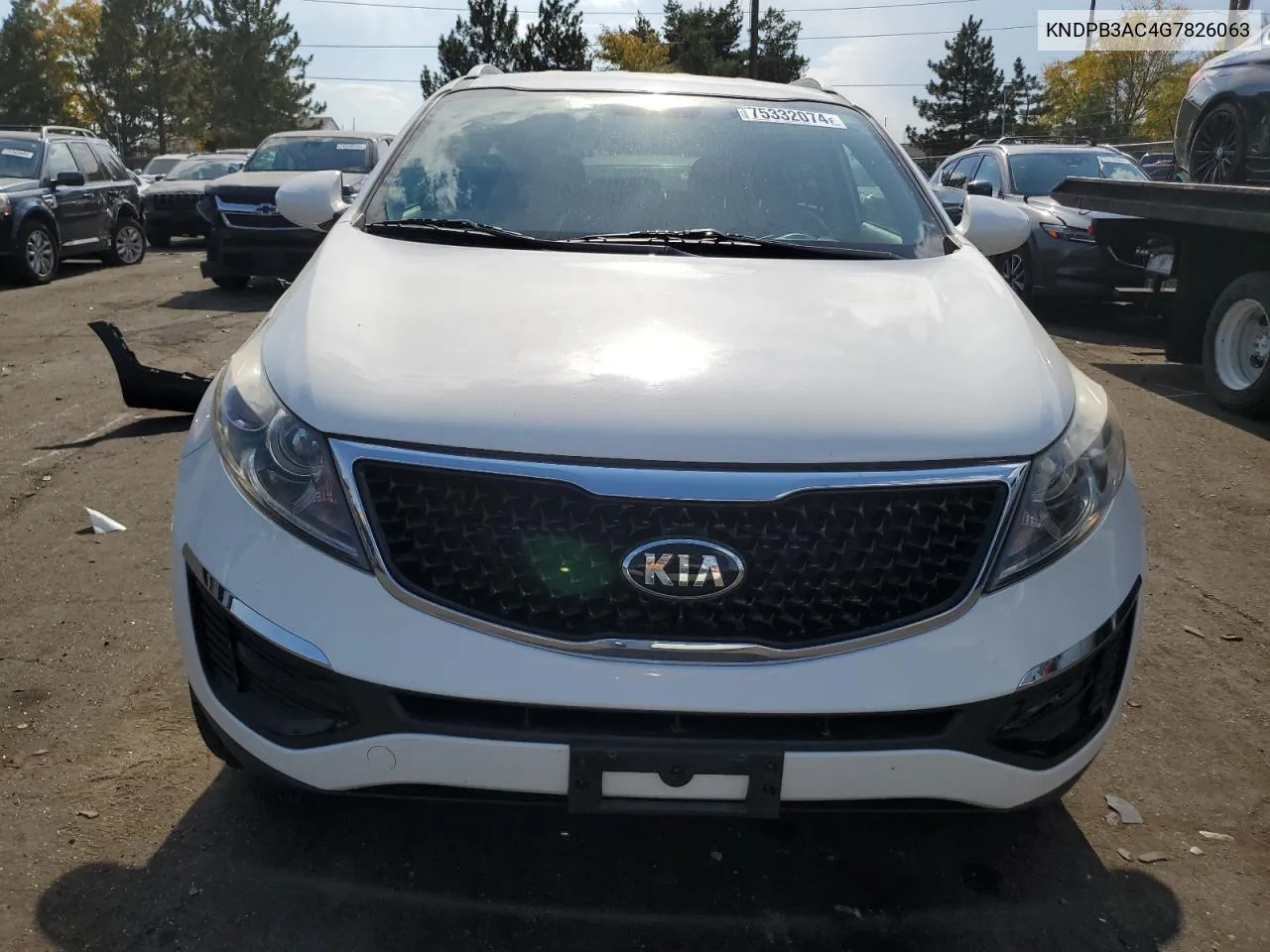 2016 Kia Sportage Lx VIN: KNDPB3AC4G7826063 Lot: 75332074