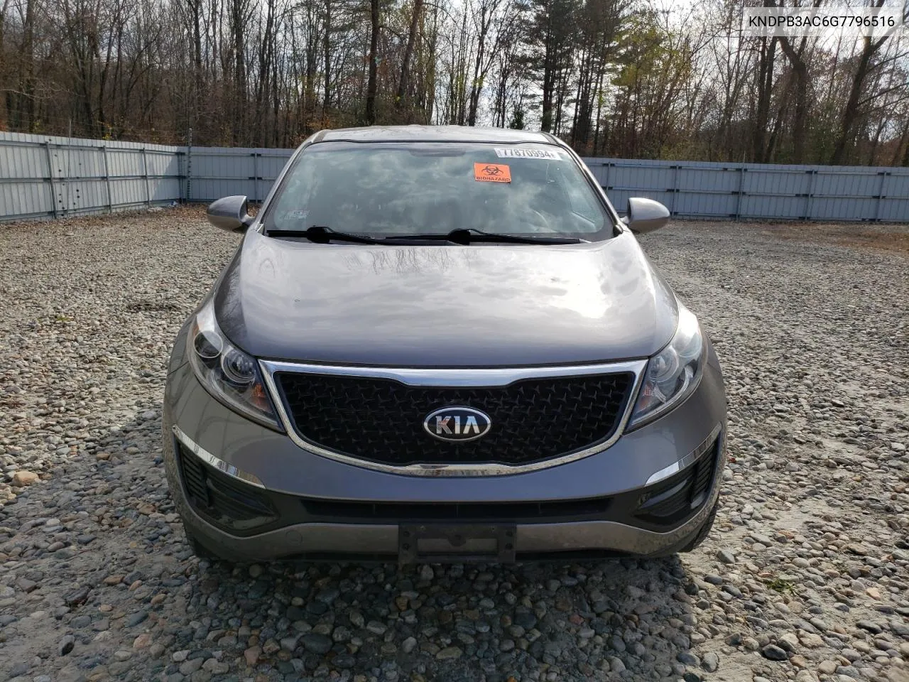 2016 Kia Sportage Lx VIN: KNDPB3AC6G7796516 Lot: 77870994