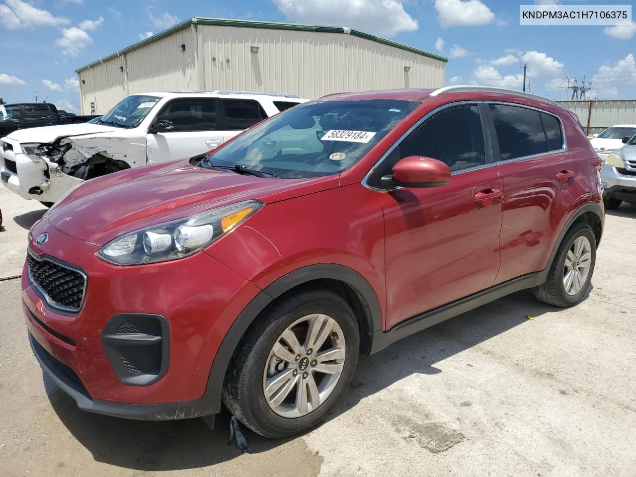 2017 Kia Sportage Lx VIN: KNDPM3AC1H7106375 Lot: 58329184