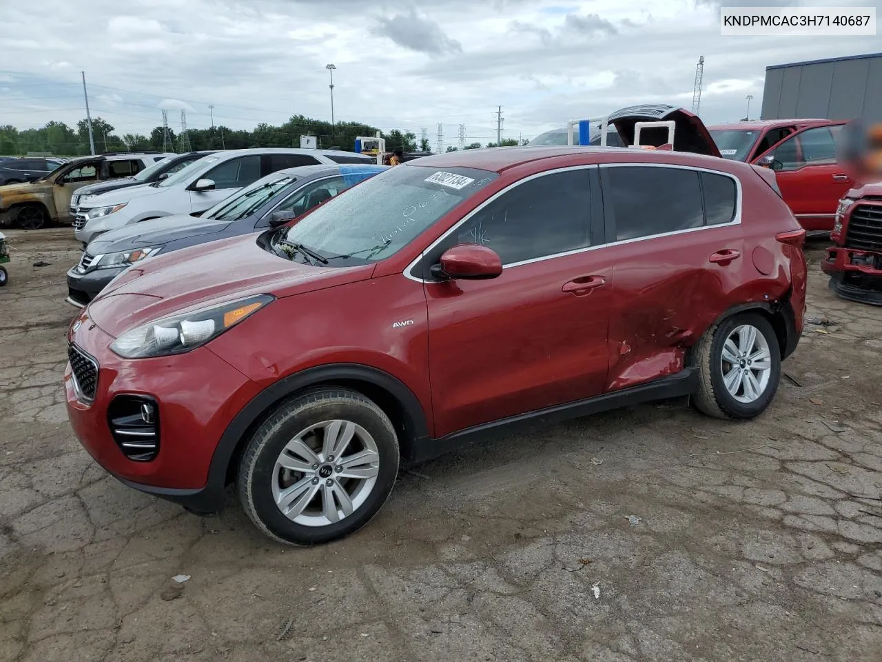 2017 Kia Sportage Lx VIN: KNDPMCAC3H7140687 Lot: 63021134