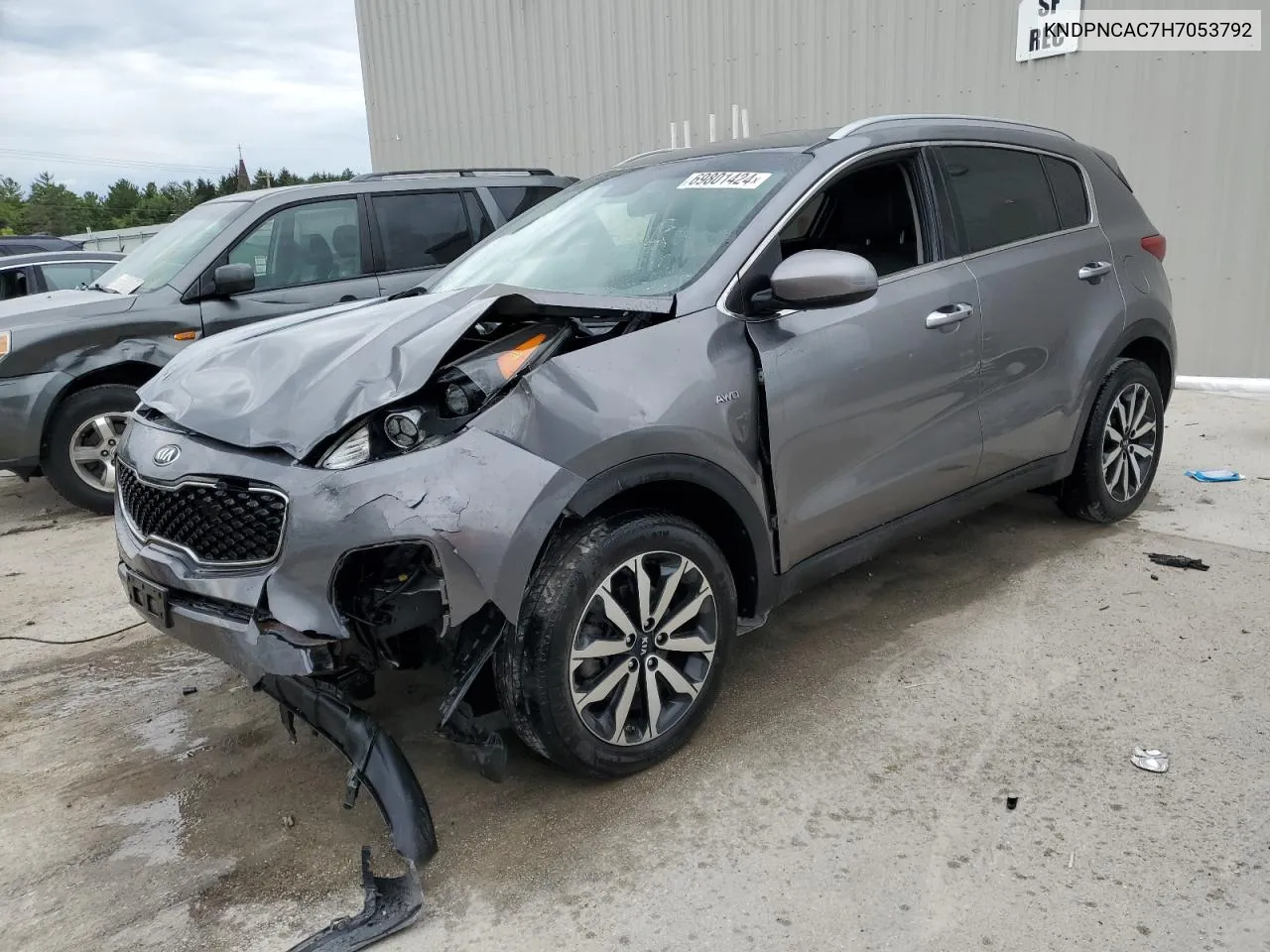 2017 Kia Sportage Ex VIN: KNDPNCAC7H7053792 Lot: 69801424