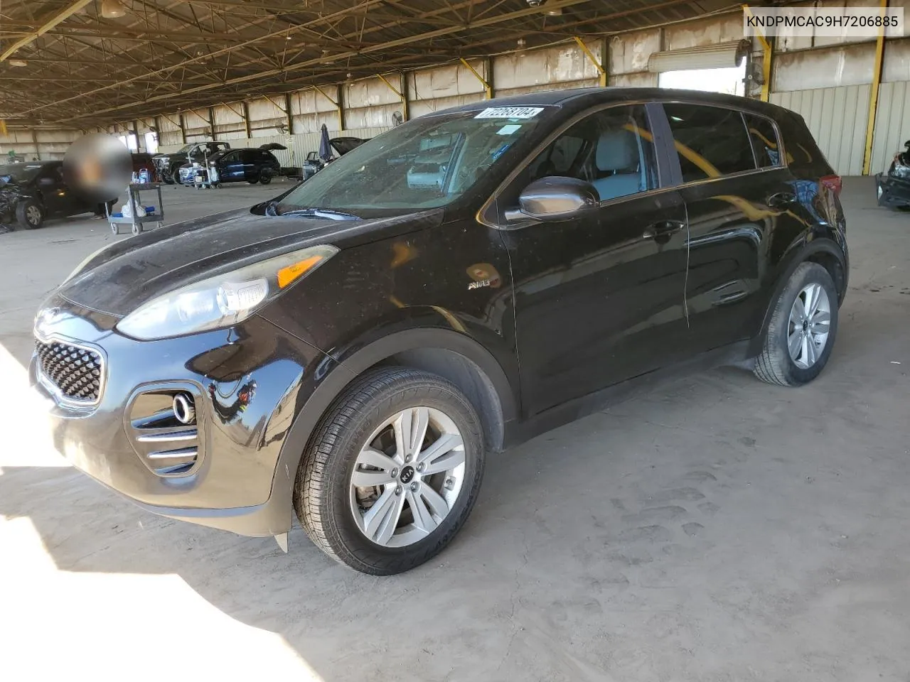 2017 Kia Sportage Lx VIN: KNDPMCAC9H7206885 Lot: 72268704