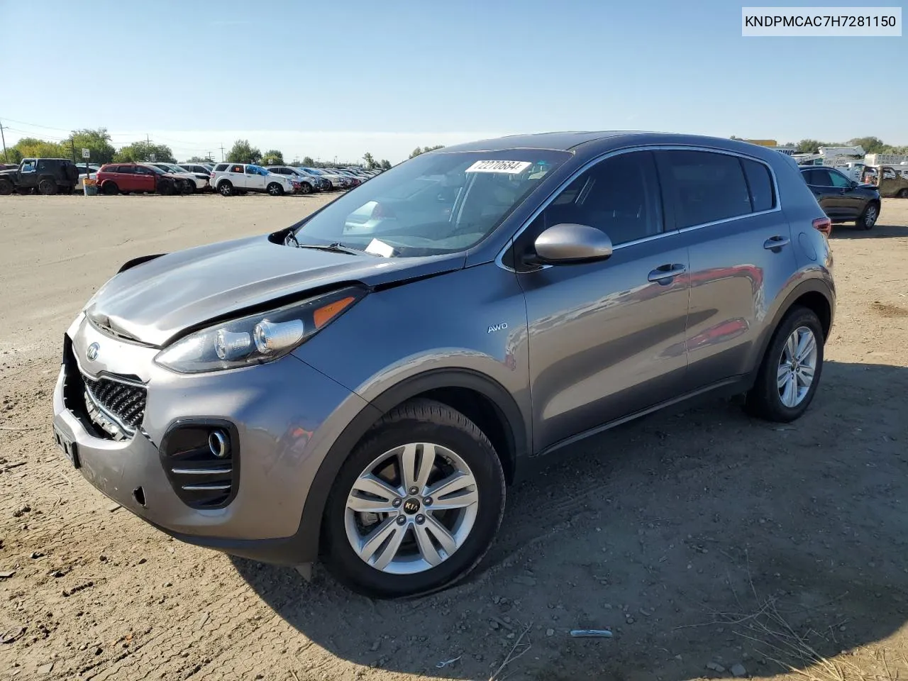 2017 Kia Sportage Lx VIN: KNDPMCAC7H7281150 Lot: 72270684