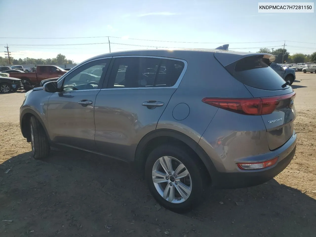 2017 Kia Sportage Lx VIN: KNDPMCAC7H7281150 Lot: 72270684