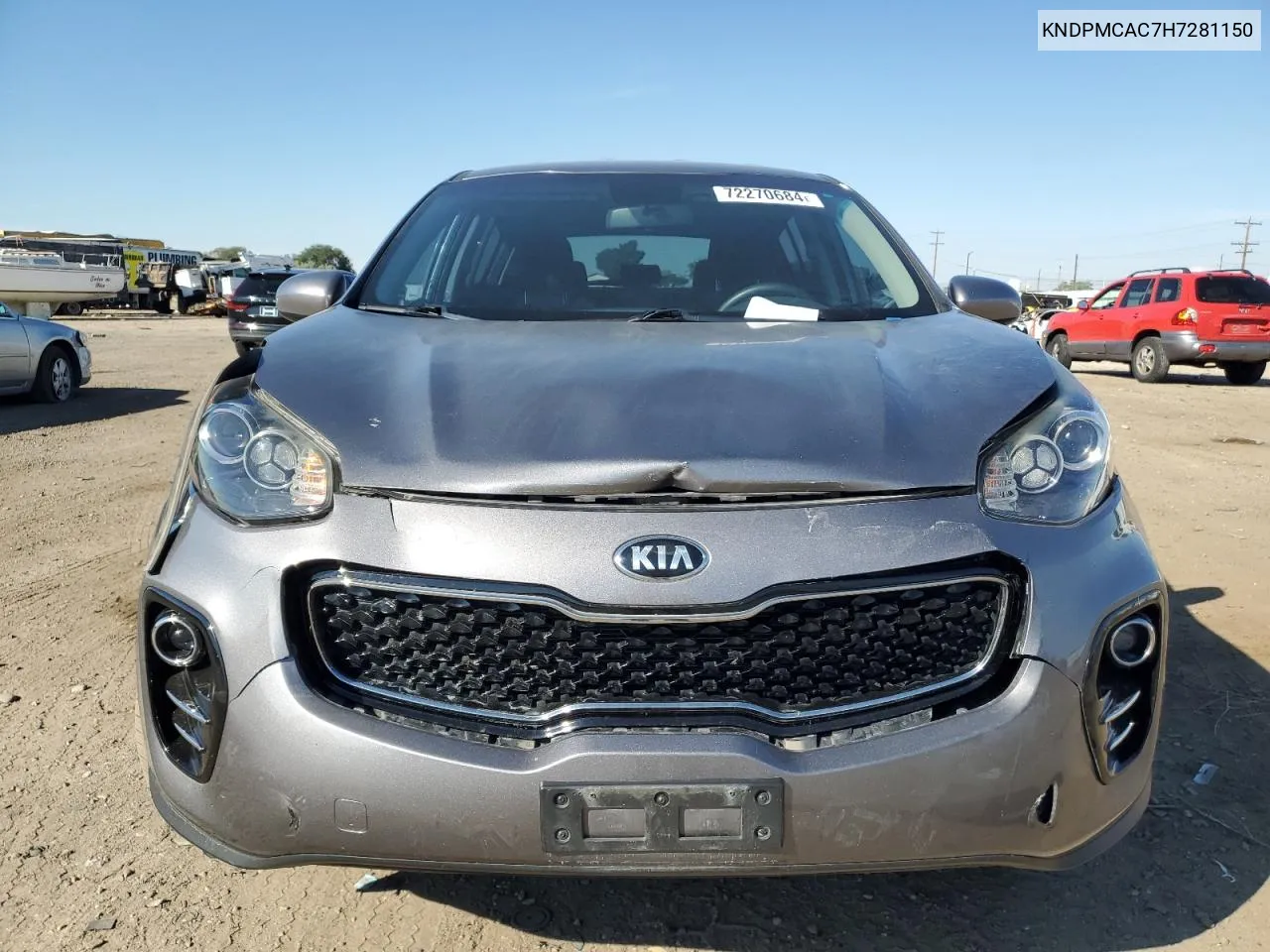 2017 Kia Sportage Lx VIN: KNDPMCAC7H7281150 Lot: 72270684