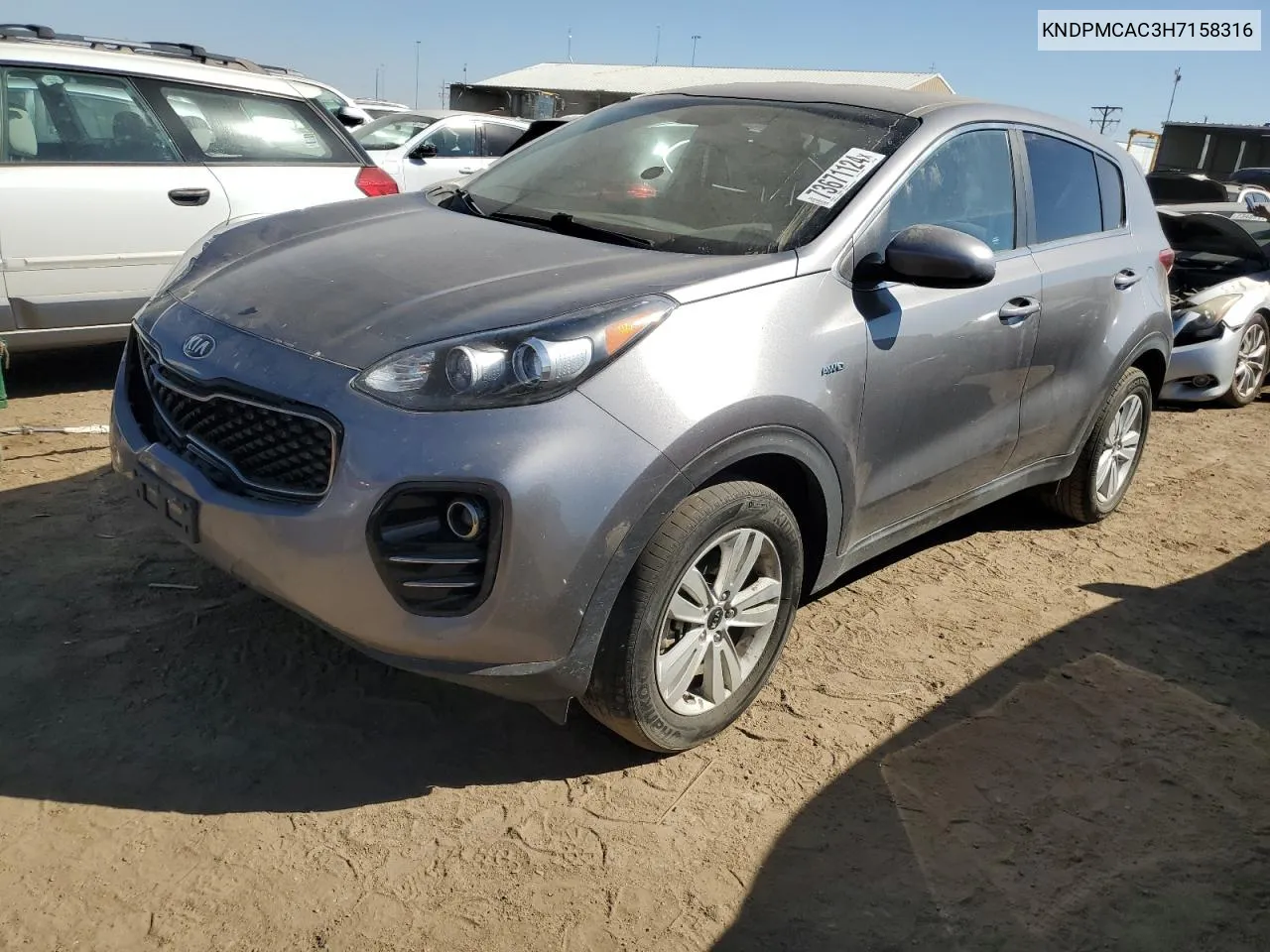 2017 Kia Sportage Lx VIN: KNDPMCAC3H7158316 Lot: 73671124