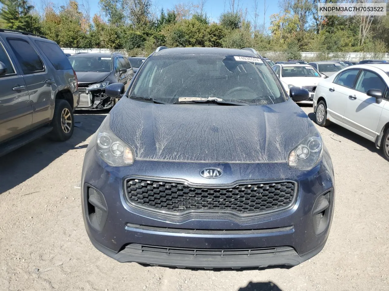 2017 Kia Sportage Lx VIN: KNDPM3AC7H7053522 Lot: 74036524