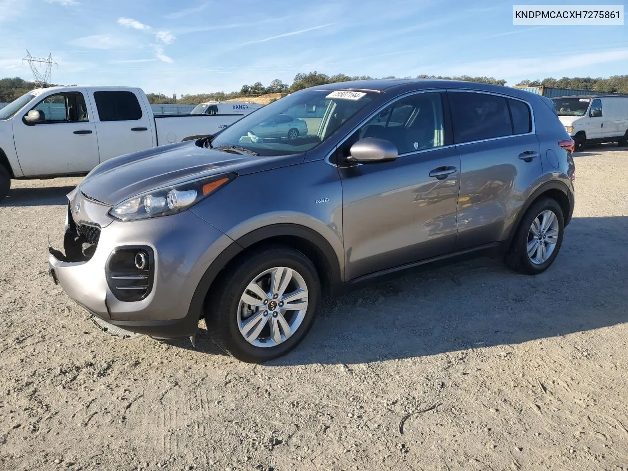 2017 Kia Sportage Lx VIN: KNDPMCACXH7275861 Lot: 75507194