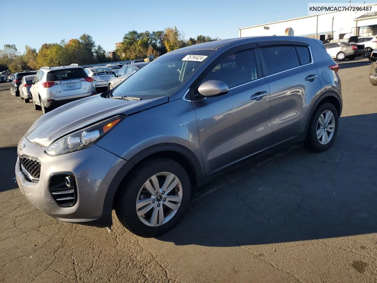 2017 Kia Sportage Lx VIN: KNDPMCAC7H7296487 Lot: 75794424