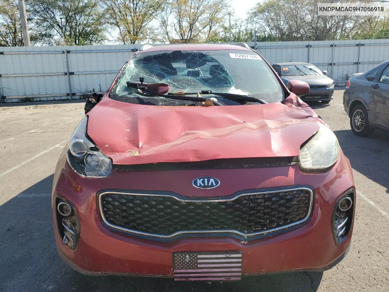 2017 Kia Sportage Lx VIN: KNDPMCAC9H7066918 Lot: 75907184