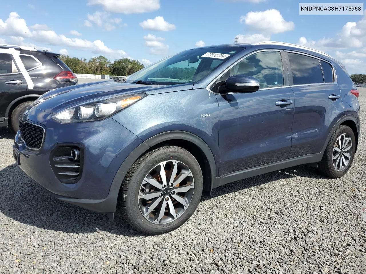 2017 Kia Sportage Ex VIN: KNDPNCAC3H7175968 Lot: 77618754