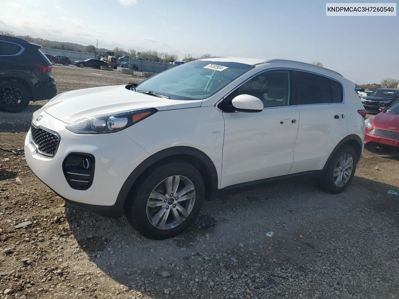 2017 Kia Sportage Lx VIN: KNDPMCAC3H7260540 Lot: 78200904