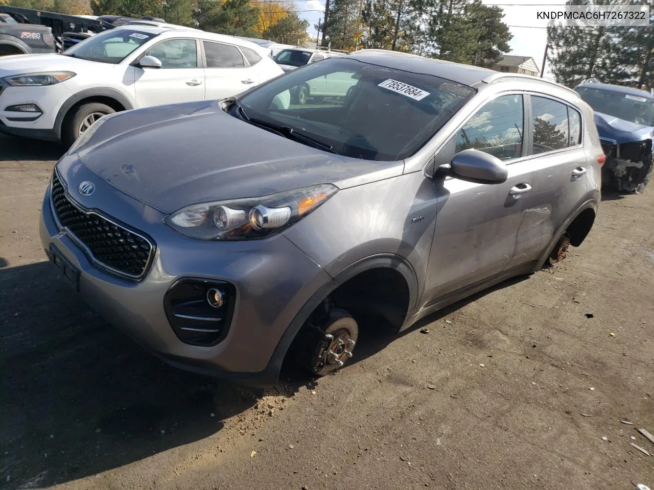 2017 Kia Sportage Lx VIN: KNDPMCAC6H7267322 Lot: 78537684