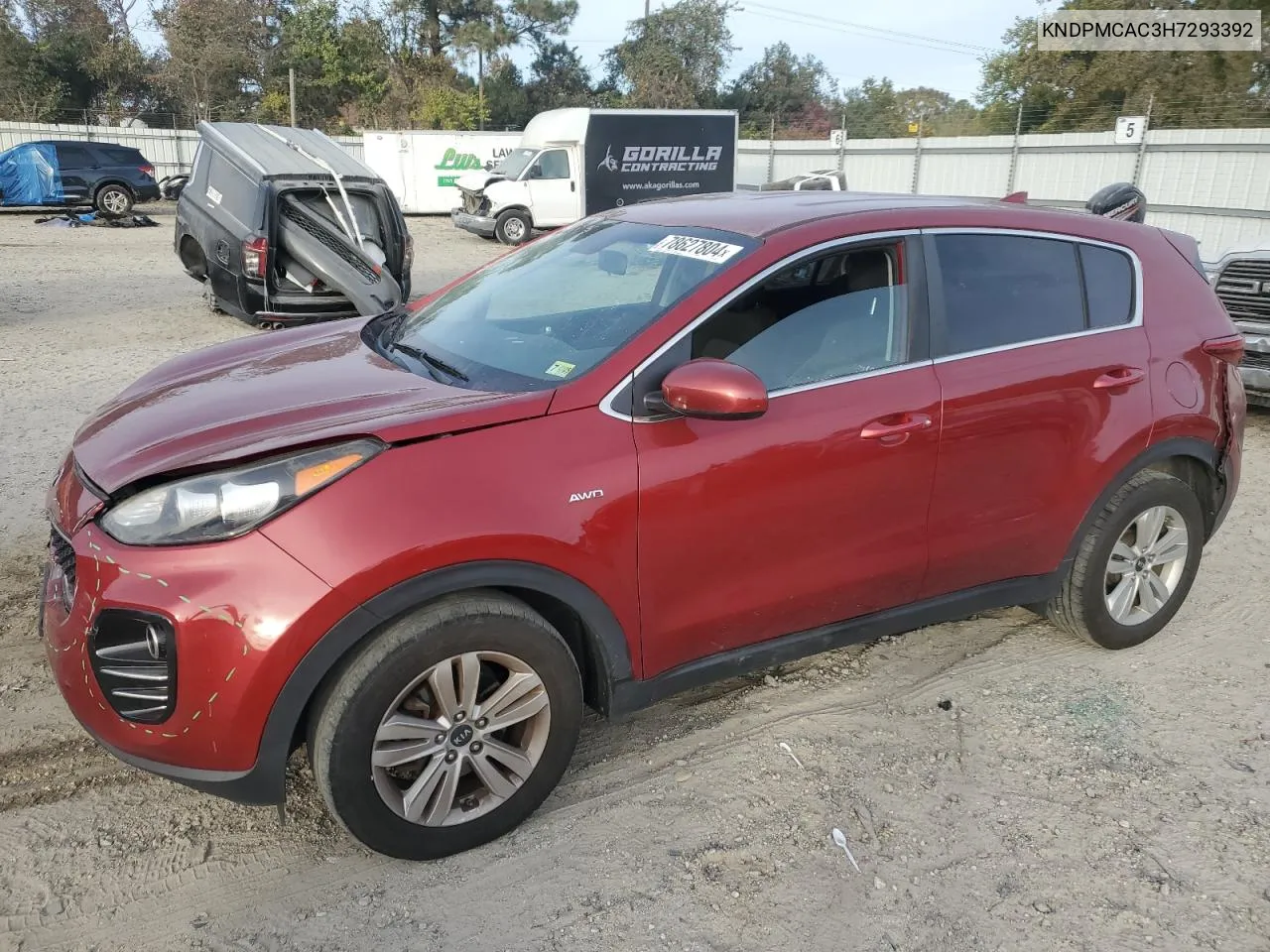 2017 Kia Sportage Lx VIN: KNDPMCAC3H7293392 Lot: 78627804