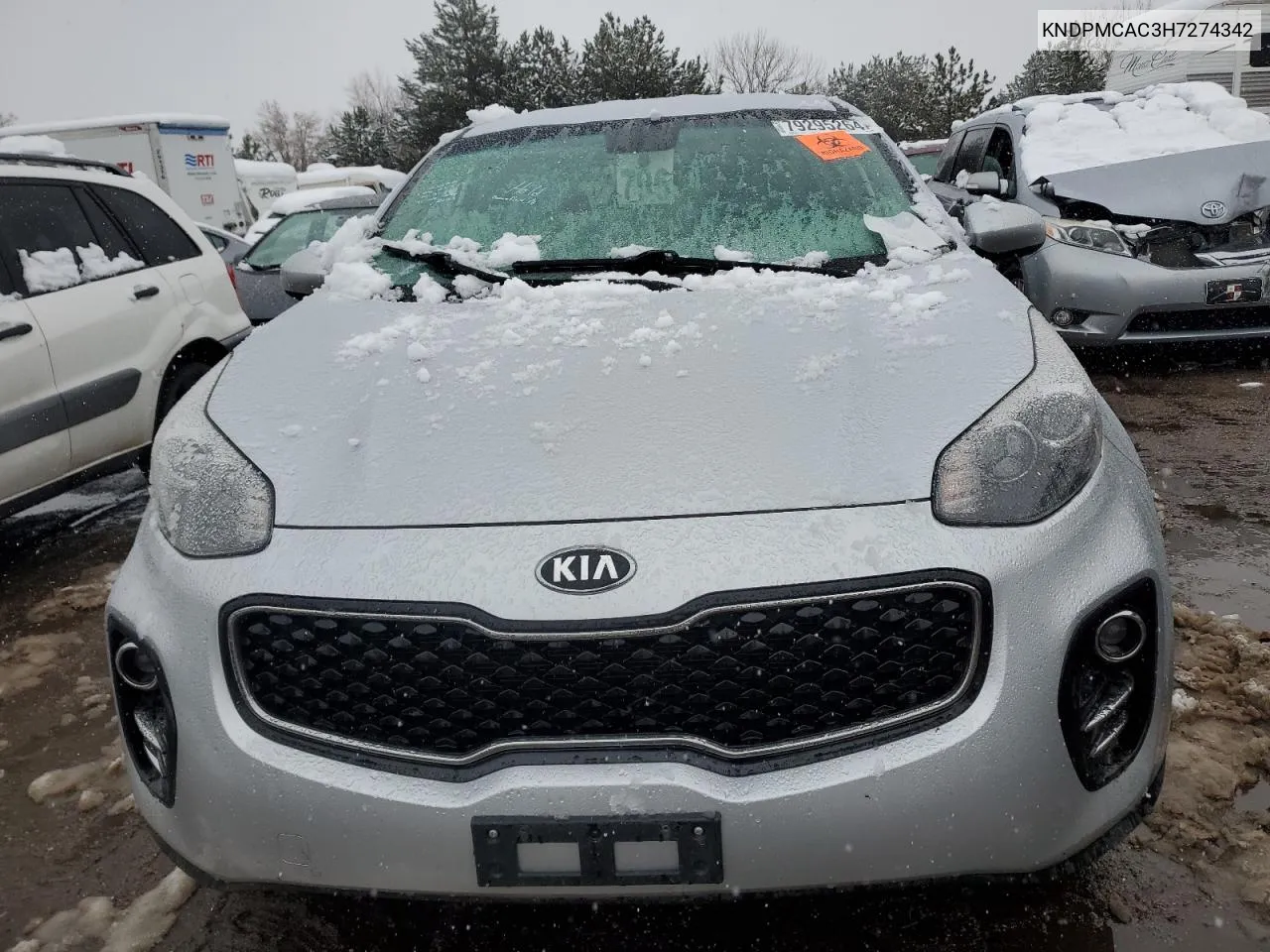 2017 Kia Sportage Lx VIN: KNDPMCAC3H7274342 Lot: 79295264