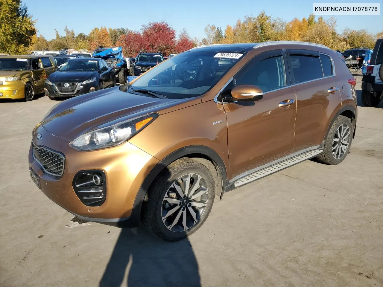 2017 Kia Sportage Ex VIN: KNDPNCAC6H7078778 Lot: 79809724