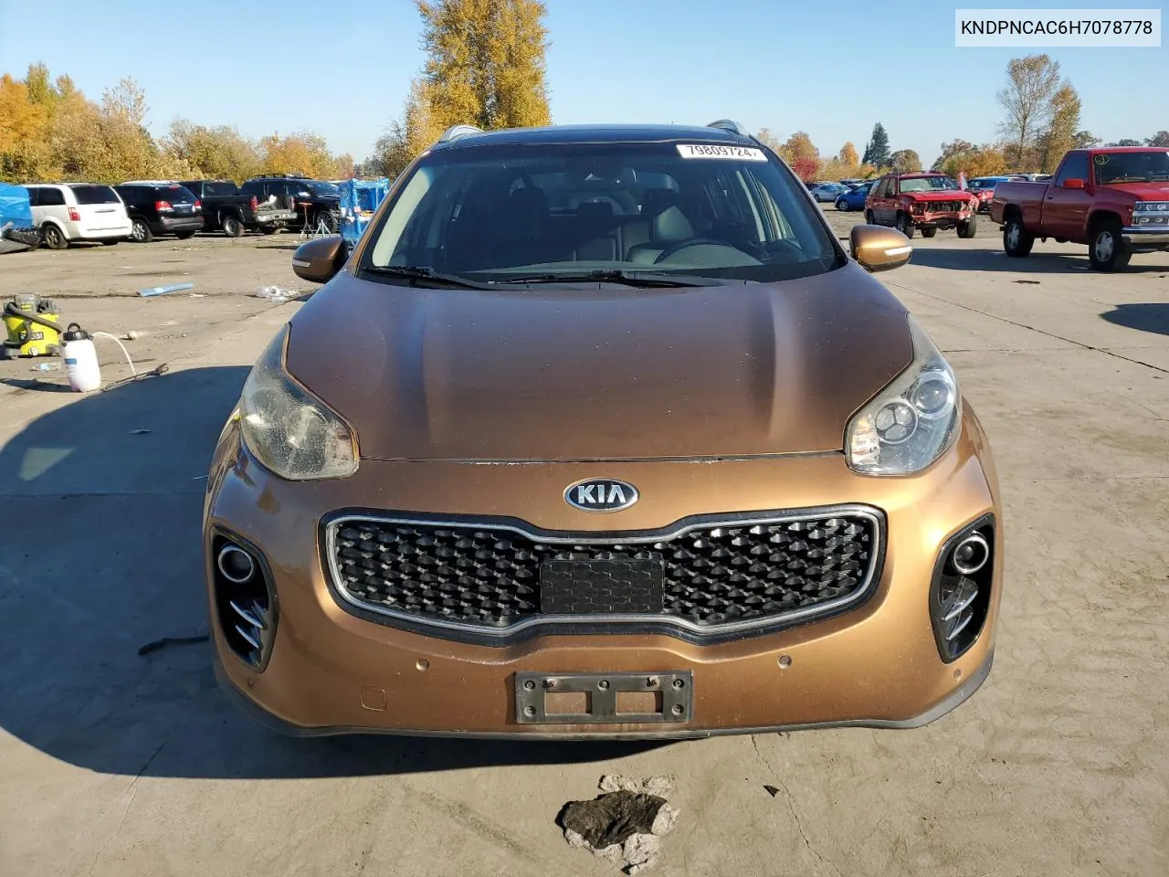 2017 Kia Sportage Ex VIN: KNDPNCAC6H7078778 Lot: 79809724