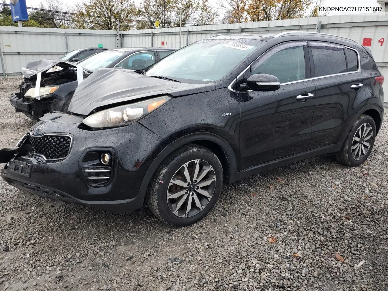 2017 Kia Sportage Ex VIN: KNDPNCAC7H7151687 Lot: 81306874