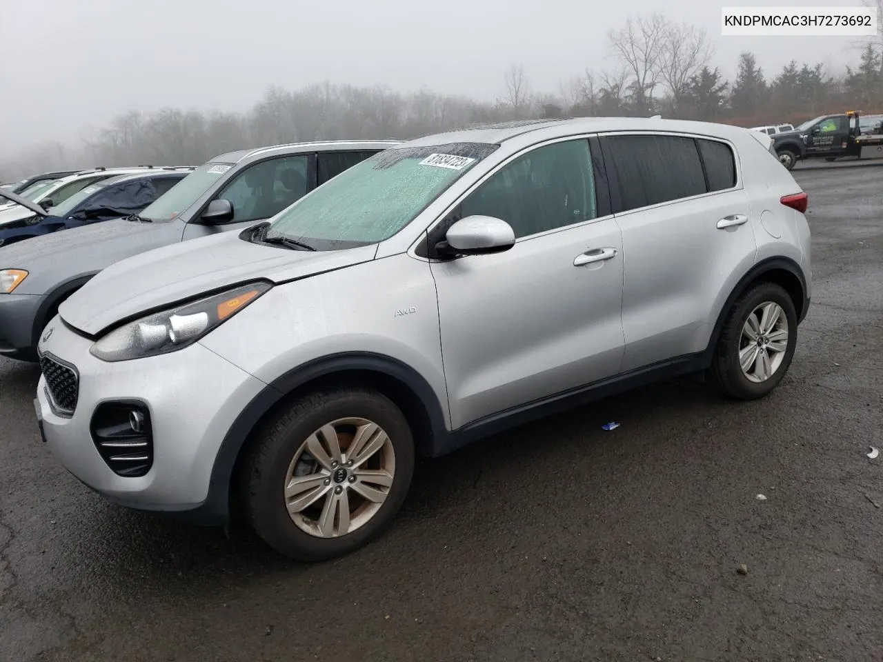 2017 Kia Sportage Lx VIN: KNDPMCAC3H7273692 Lot: 81834723