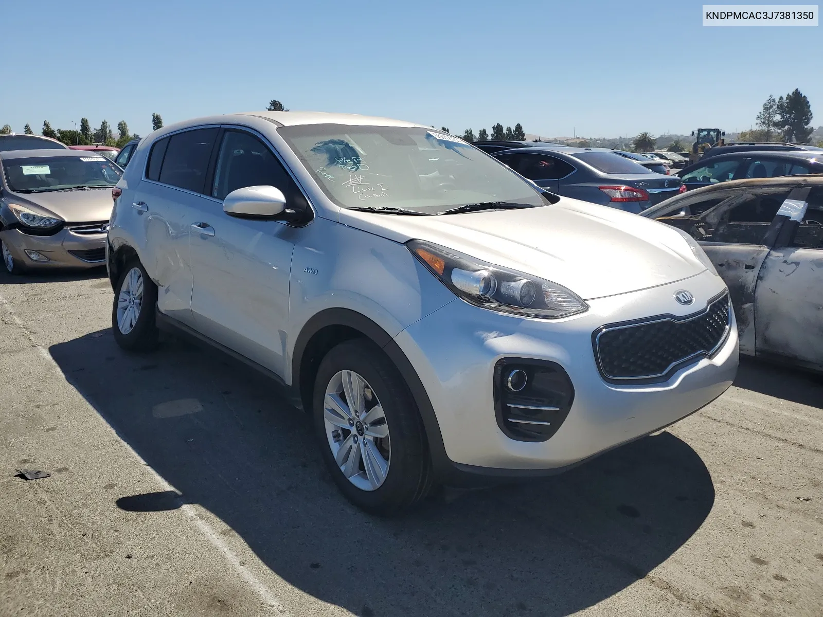 KNDPMCAC3J7381350 2018 Kia Sportage Lx