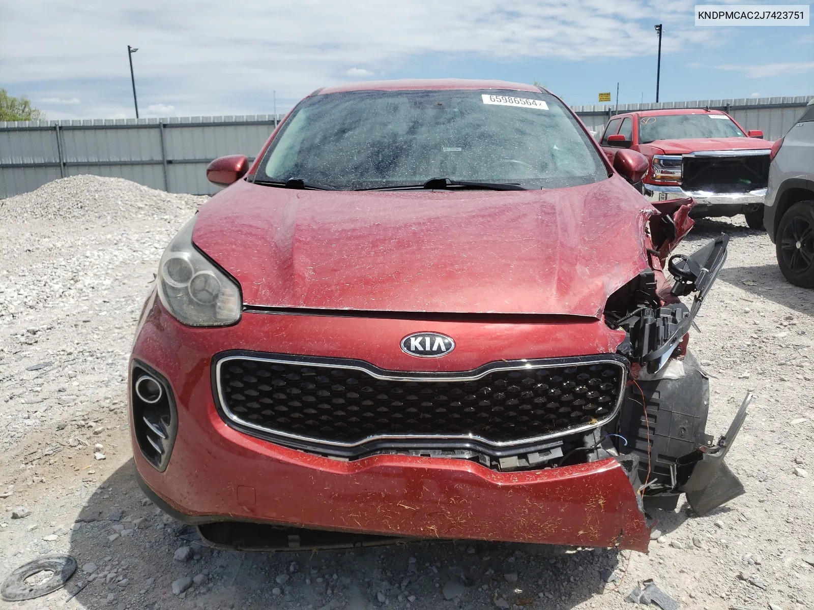 2018 Kia Sportage Lx VIN: KNDPMCAC2J7423751 Lot: 65986564