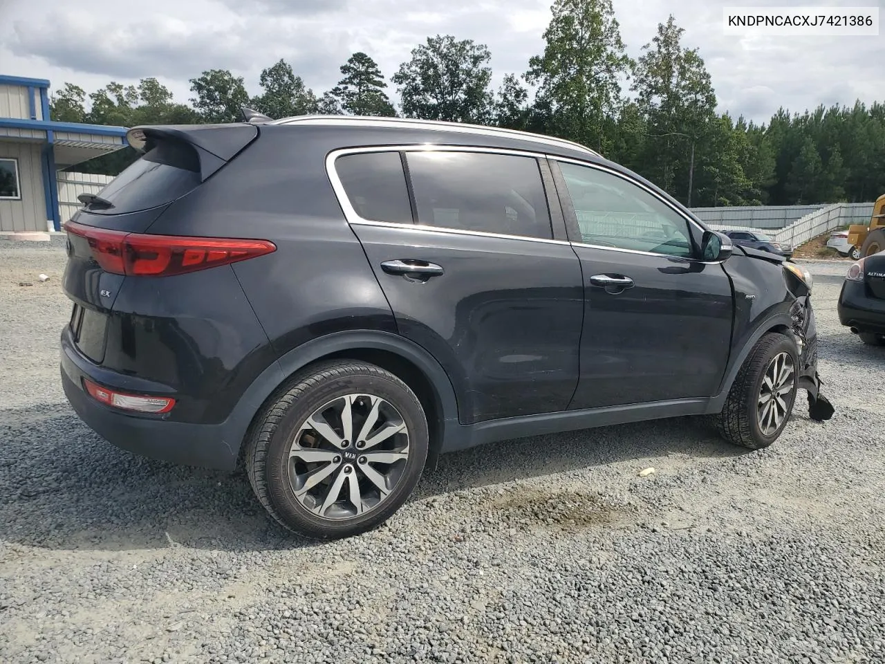 2018 Kia Sportage Ex VIN: KNDPNCACXJ7421386 Lot: 70276704